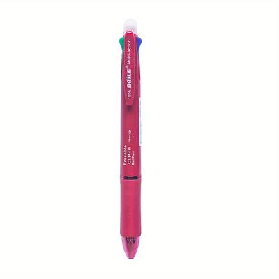TEMU Five-in-one Erasable Pen With Black, Blue, Red, And Green Pen Cores, 0.5 Automatic Pencil, Color Pen, Press Erasable Pen, Multifunctional Pen, Sketching, Painting, Writing, Office Supplies Image