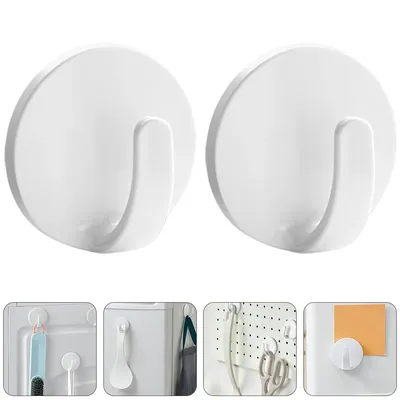 2 Pcs Magnetic Hook Heavy Duty Refrigerator Paste Clothes Hanger Fridge Hangers Hooks for Hanging White