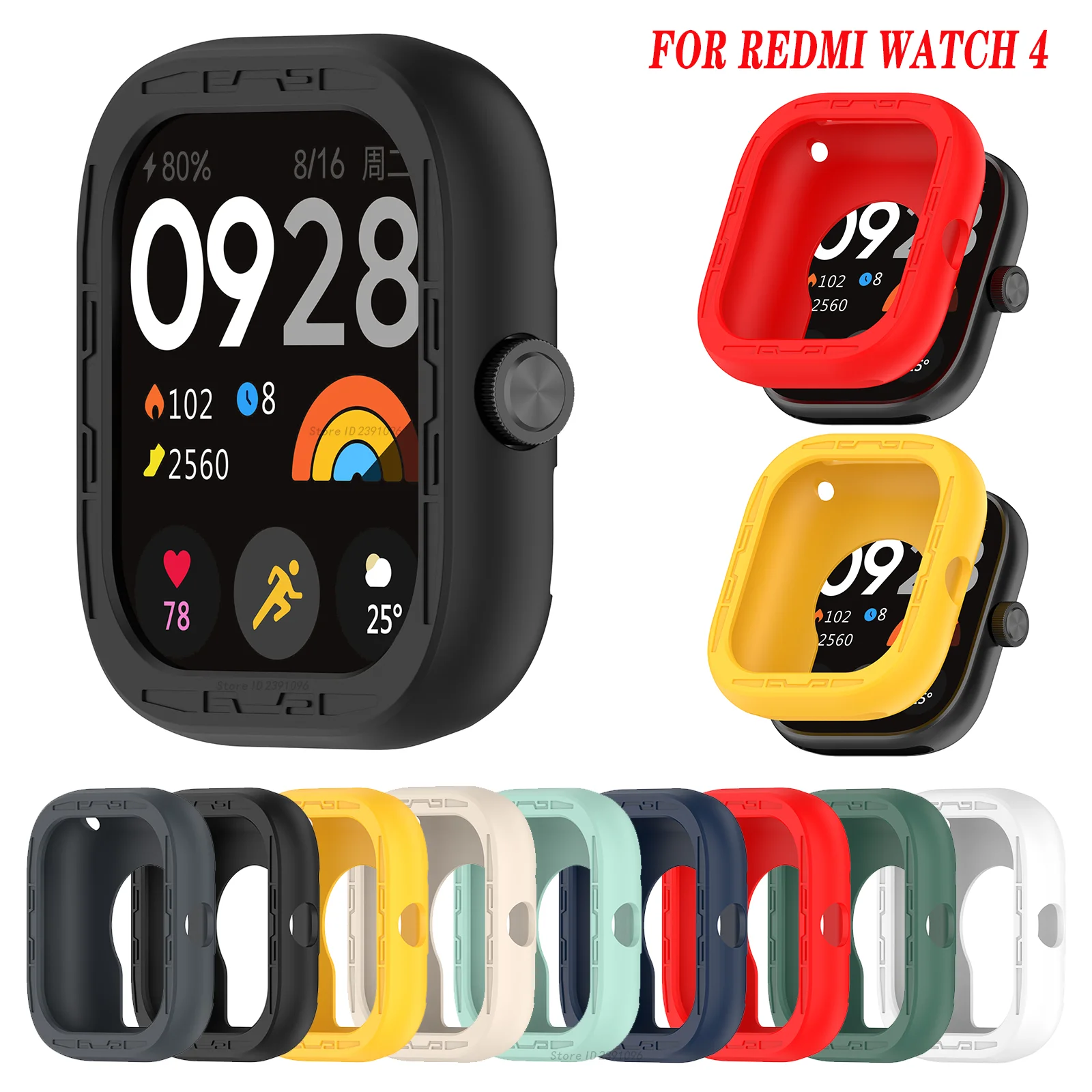 Für Redmi Watch 4, Silikonhülle, Stoßstange, Smartwatch-Zubehör, Schutzhülle für Xiaomi Redmi Watch 4, Schutzrahmen Caripid Antara Image