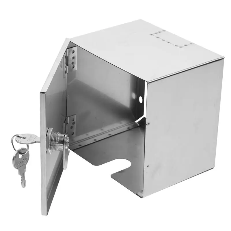 Steckdosenbox für den Außenbereich, regensichere Steckdosenbox mit Schloss, praktische Steckdosenschutzbox, Metall-Schutzbox für Steckdosen Image