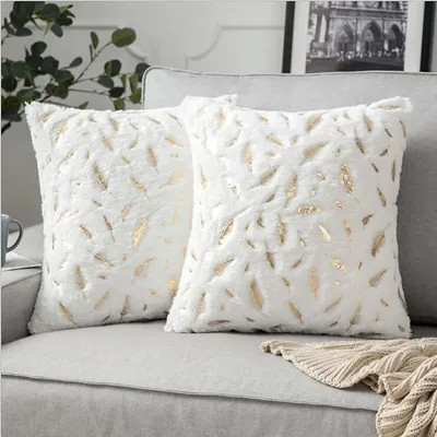 Kurze Fleece Bronzing Plüsch Kissen bezug Winter warm flauschig schlafen Kissen bezug Home Bett Image