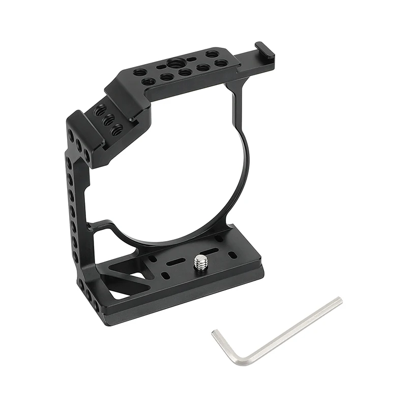 Hdrig halber Kamera käfig mit 2 Schuh halterungen auf der Oberseite und mehreren 1/4 "-20 Gewinden/Anti-Twist 1/4"-20 Buchsen halterung für Canon EOS R7 Image