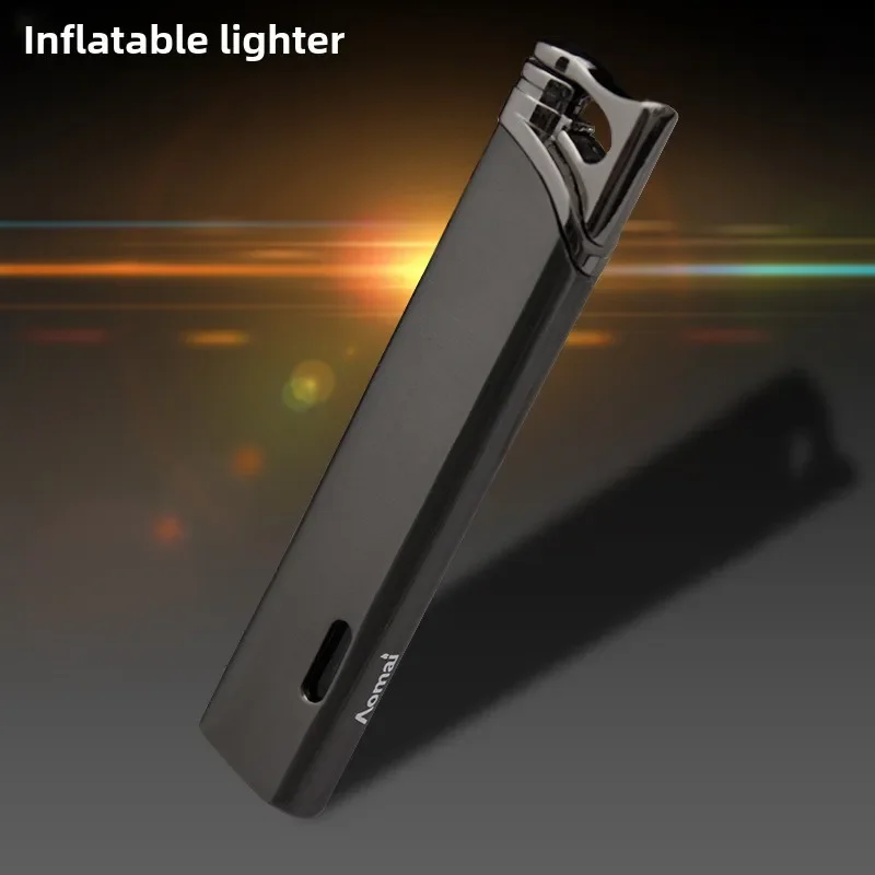 Mini Metall winddicht Wolframdraht Zündung Jet Flame Turbo Butan Gas Fackel Feuerzeug sichtbarer Heck Tragbares Zigarrenfeuerzeug Image