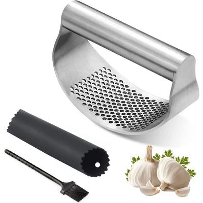 Edelstahl-Wipp-Knoblauchpresse – Knoblauchhacker-Werkzeug, tragbarer Knoblauchbrecher, Image