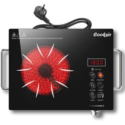 Glaskeramikkochfeld 1 Platte mit Stecker, kochfeld Autark, Tragbar Glaskeramik Kochplatte, Image