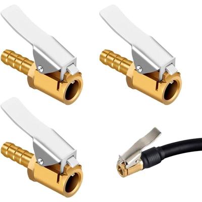 3 Stück Messing-Inflatordüse, Luftpumpen-Clip, Inflatorventil-Anschluss, Autoreifen-Ventiladapter, Image