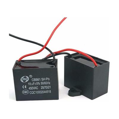 Jalleria - 2 Stück CBB61 450 v ac 50/60 Hz Lüftermotorstromkondensator 10 uF