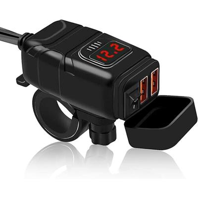 Sollbry - Motorrad-USB-Buchse, QC3.0 USB-Motorrad-Telefon-Ladegerät, SAE-zu-USB-Adapter mit IP65 Image