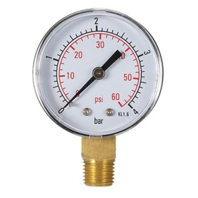 Wasserdruckmessgerät, Pool-Druckmessgerät, 60 psi, 1/4 Zoll NPT-Bodenmontage, Zollgewinde, Image