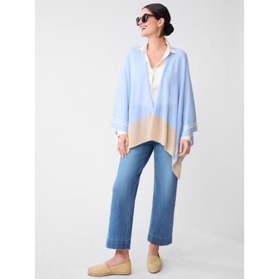 J.McLaughlin Women's Saara Cashmere Wrap in Color Block Chambray/Light Camel