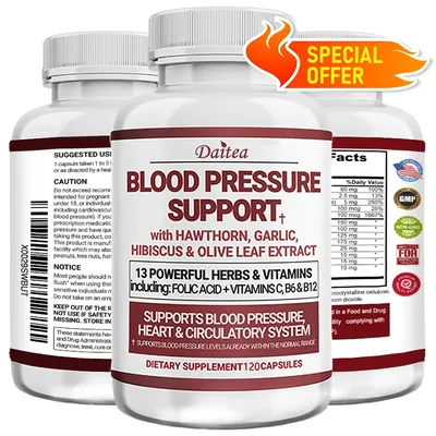 Blood Pressure Support Supplement - Supports Fat Metabolism, Blood Circulation, Healthy Brain,