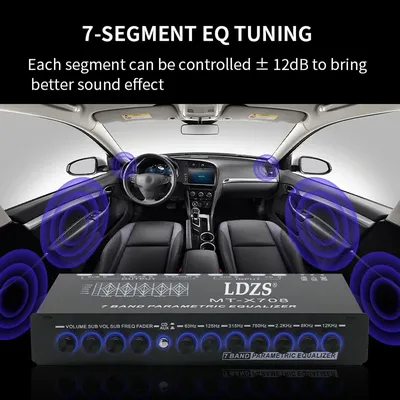 Professional 7 Band Car Equalizer Multifunctional Car Audio EQ Tuning Crossover Amplifier Parametric