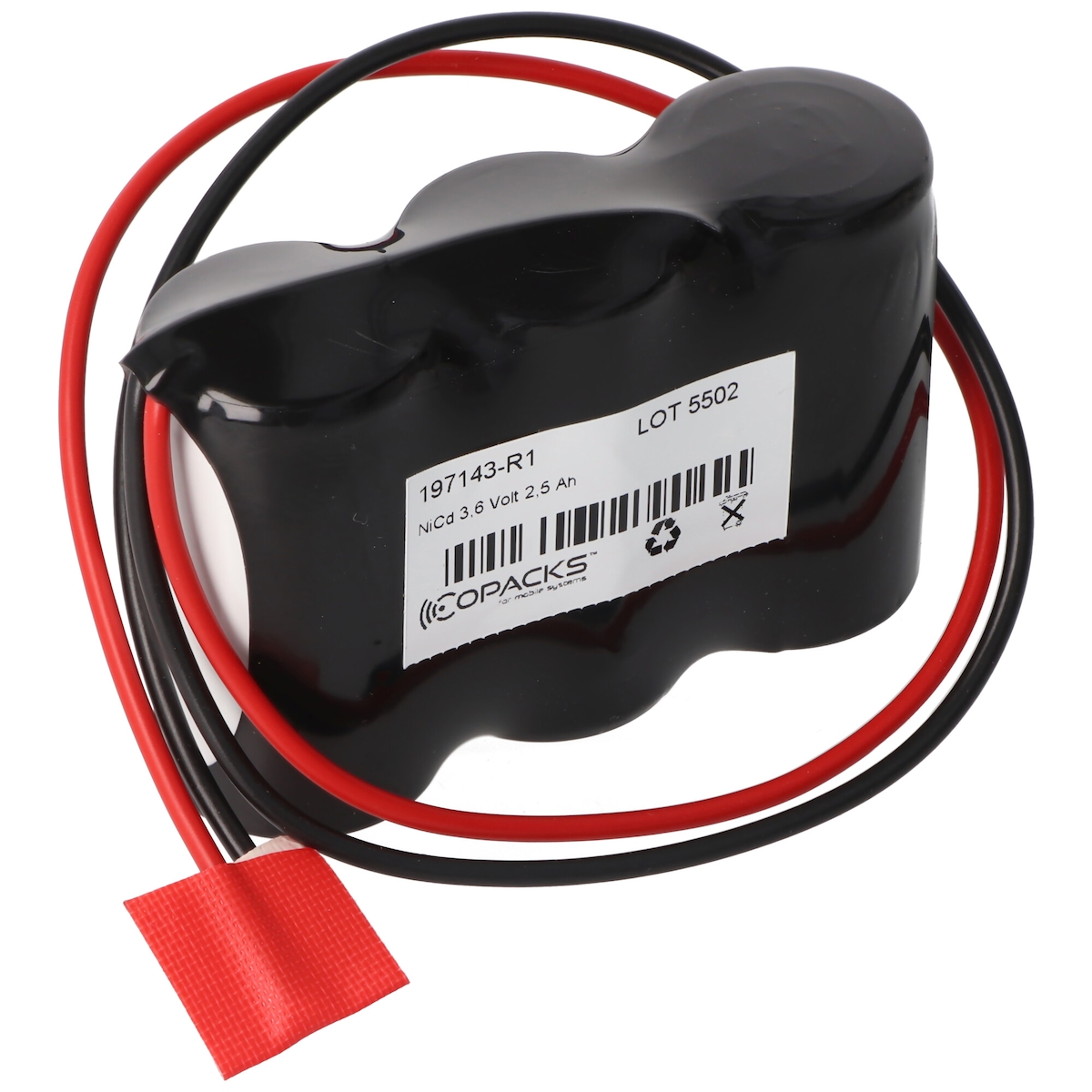 AccuCell Notleuchtenakku NiCd 3,6V 2500mAh F1x3 Baby C mit 200mm Kabel einseitig ersetzt 3,6 V Akku Image