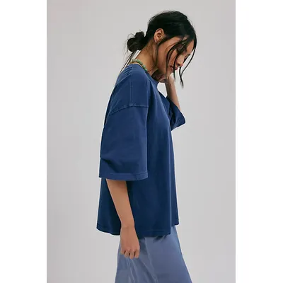 We The Free Perfect Oversized Tee at Free People in Dark Denim, Size: Medium