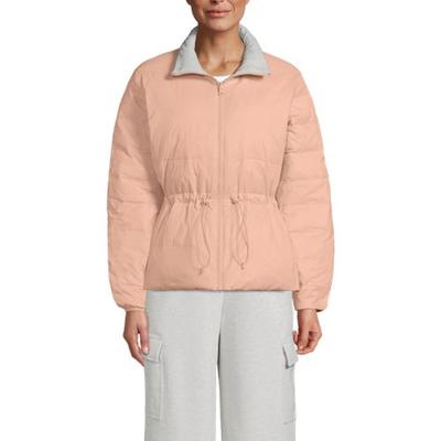 Wanderweight Down Ultralight Packable Reversible Jacket, Women, size: 14-16, petite, Pink, Nylon, by Lands' End