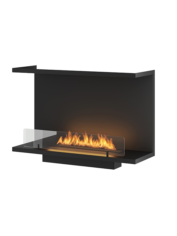 SOLOLED C800 V2 Design Bioethanol-Einbaukamin mit offenem Glas an 3 Seiten, 0,7-Liter-Brenner Image