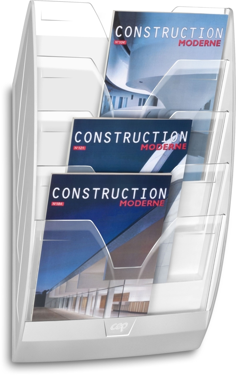 Wandprospekthalter Reception 5 Fächer weiß/glasklar Image