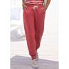 Sweathose H.I.S, Damen, Gr. 32/34, N-Gr, rot, Obermaterial: 60% Baumwolle, 40% Polyester, unifarben, casual, bequem lang, Hosen, mit elastischem Tunnelzugbund