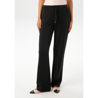 Jogginghose ANISTON CASUAL, Damen, Gr. 44, N-Gr, schwarz, Jersey, Obermaterial: 49% Modal, 46% Polyester, 5% Elasthan, unifarben, casual, lässig geschnitten lang, Hosen, aus super weicher, elastischer Jersey-Qualität Image