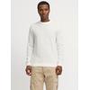 Strickpullover JACK & JONES "JJBRADY KNIT CREW NECK", Herren, Gr. M, rot (cloud dancer), Strick, Obermaterial: 55% Baumwolle, 45% Polyacryl, unifarben, modisch, regular fit, Rundhals, Langarm, Pullover