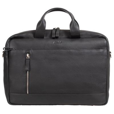 Laptoptasche ALASSIO "TIBER", Herren, Gr. B/H/T: 41cm x 28cm x 9,5cm, schwarz, Leder, unifarben mit Farbeinsatz, Taschen, Laptoptasche Dokumententasche Büro Organizer Bag Schultertasche Image