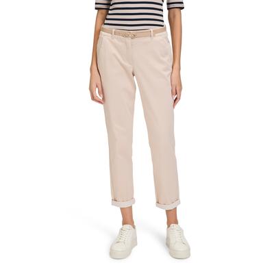 Chinohose BETTY BARCLAY "Betty Barclay Chino-Hose unifarben", Damen, Gr. 44, Normalgrößen, grau, Obermaterial: 64% Baumwolle, 33% Polyester, 3% Elasthan., casual, relaxed fit 7/8-Länge, Hosen, Gürtel Image