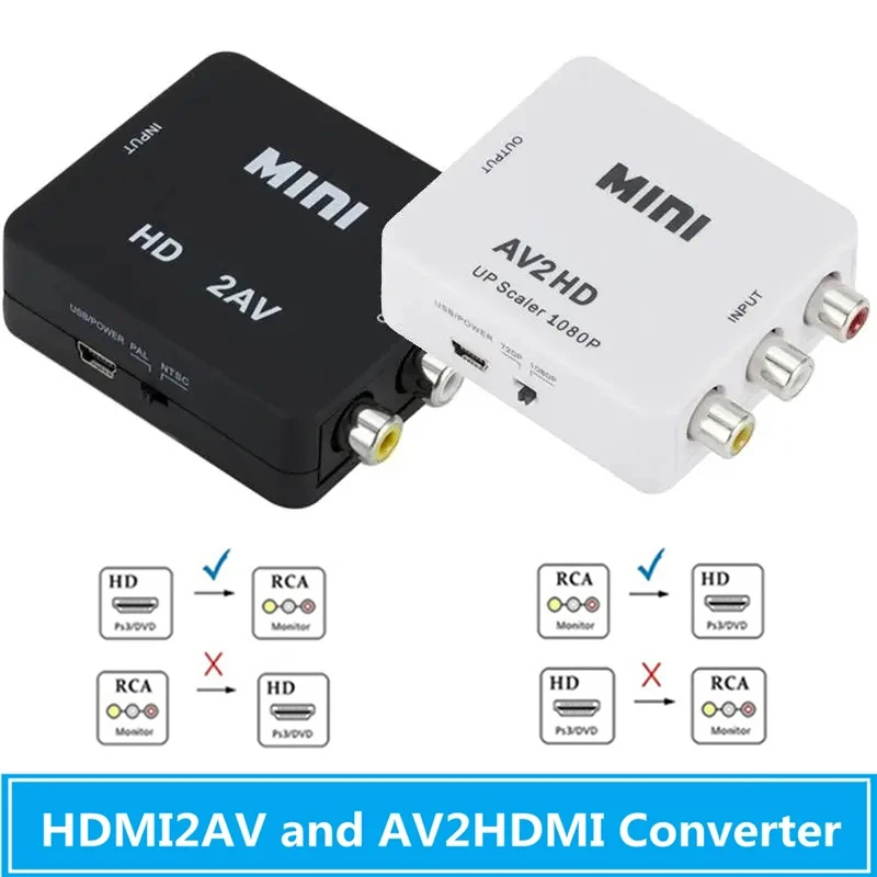 Full HD 1080P HDMI-kompatibel zu RCA AV Verbund Adapter Konverter AV2HDMI Audio TV Video Kabel CVBS AV Adapter mit USB Kabel Image