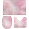 Tapis de bain 3 pièces, ensemble de 3 tapis de salle de bain, comprend un tapis de bain en marbre violet aquarelle rose + un tapis de contour + un couvercle pour salle de bain