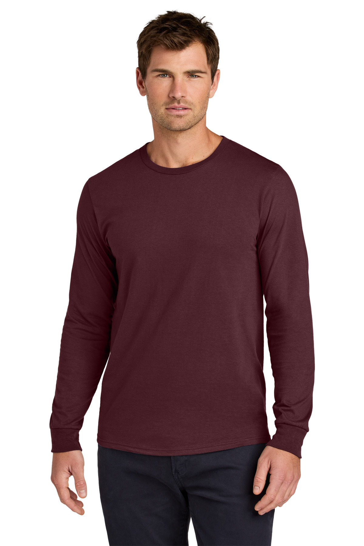 Jerzees J363L Classics Cotton Long Sleeve T-Shirt in Maroon size Small 363L