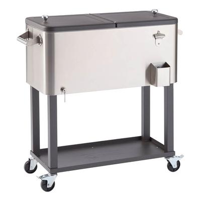 Trinity 100 Quart Stainless Steel Cooler with Shelf