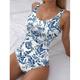Damen Badeanzüge Einteiler Monokini Badeanzug Rückenfrei Bauchweg Hoch geschnitten Slim Urlaub Strandmode Ombre U-Ausschnitt Ärmellos Badeanzüge