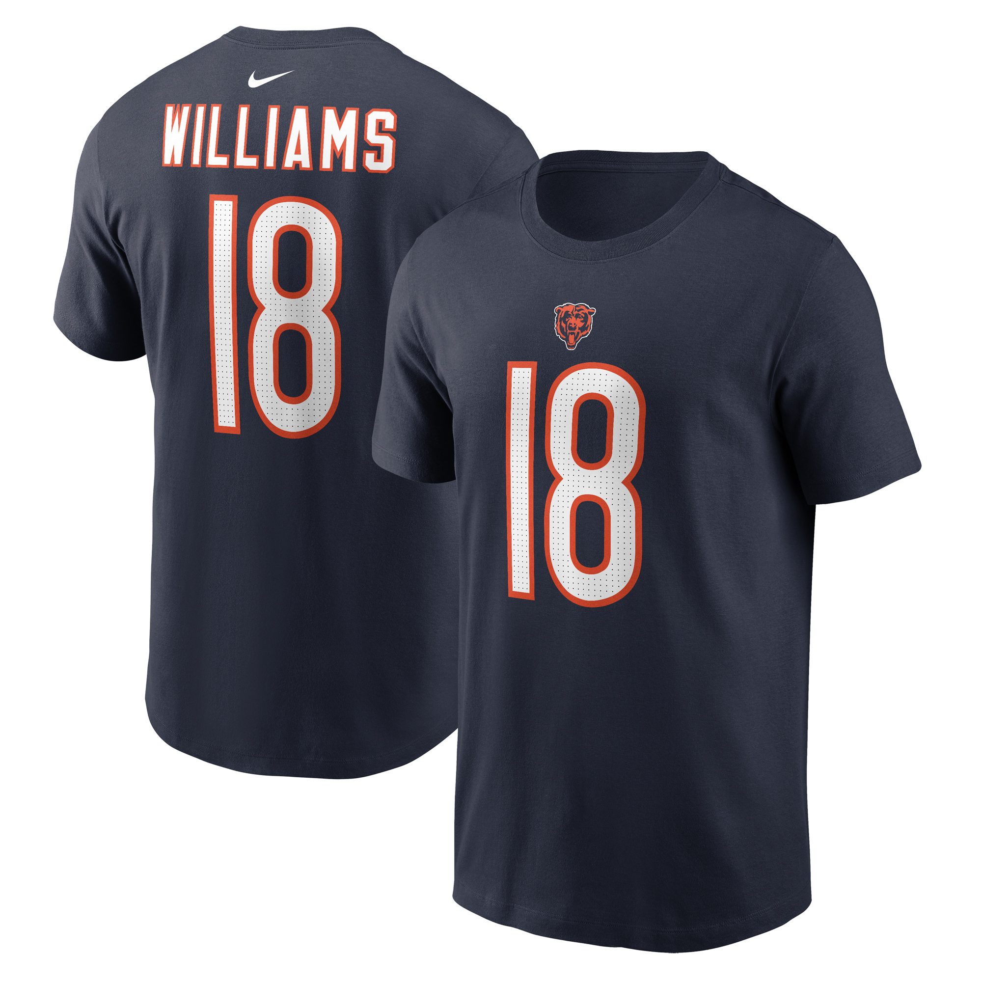 Nike Caleb Williams Chicago Bears Fuse T-Shirt mit Name und Nummer für Jugendliche, Marineblau Image