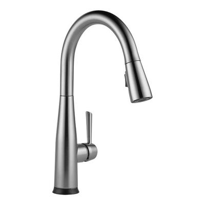 Delta Faucet 9113T-AR-DST Essa 1.8 GPM Deck-Mount Arctic Stainless Finish Kitchen Faucet with Lever Handle, Touch2O Technology, and Pull-Down Spray Wand