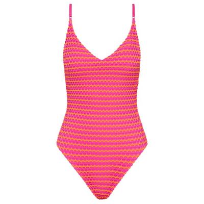 Seafolly - Women's Mesh Effect V Neck One Piece - Badeanzug Gr 32 rosa Image