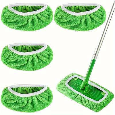 TEMU 4-pack Microfiber Mop Pads - Reusable, Washable Replacement Heads For Flat Mops, High Absorption For Wet/dry Cleaning - Compatible With Swiffer And Standard Mops - Home Cleaning Supplies Image