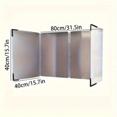 TEMU Stainless Steel Splatter Screen Guard - Kitchen Oil Guard, Heat Resistant Anti- Panel For Stove Top, High- Quality Kitchen Accessory Image