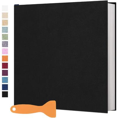 TEMU 1pc Large Photo Album Self Adhesive Photo Album Bookshelf Albums With 1pc Scraper, 20 Sheets/40 Pages, Solid Color Simple Large Capacity Photo Card Case For Anniversary Wedding Photo Storage Image