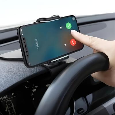TEMU 1pc Universal Rotatable Dashboard Car Phone Holder - Waterproof Abs Material, , Oval Shape, Compatible With Vehicle Types Image