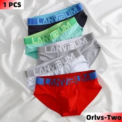 Lm644 Sommer Herren Slips bunte helle Rippen Baumwolle Mitte der Taille einfache bequeme Image