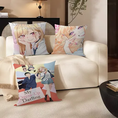 M-My D-Dress U-Up D-Darling Pillow Anime Pillow Sofa Bed Head Pillow Cover Cushion Cover 45x45 cm Image