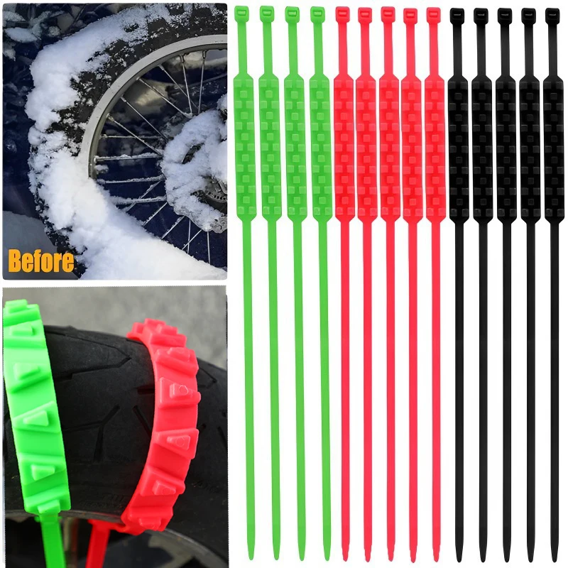 Motorrad Anti-Rutsch-Ketten Auto Reifen Ketten Winter Schnee Anti-Rutsch-Reifen Kabelbinder Outdoor Schnee Reifen Reifen Anti Skid Chai Image