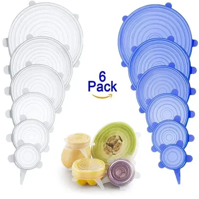 For Kitchen Accessories Dishes Food Kitchen Storage Organization Silicone Adjustable Elastic