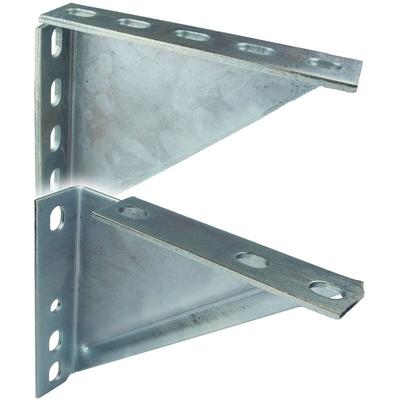 Winkelkonsole 200 x 200 x 6 mm für Montageschiene Typ 38/40, Stahl verzinkt - Tecuro Image