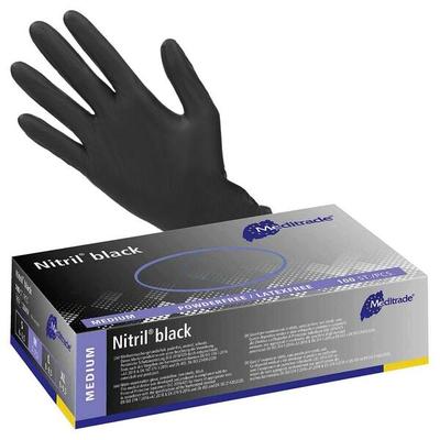 Meditrade 100er-Pack Nitril Einmalhandschuhe »Nitril® black« M schwarz, puderfrei schwarz Image