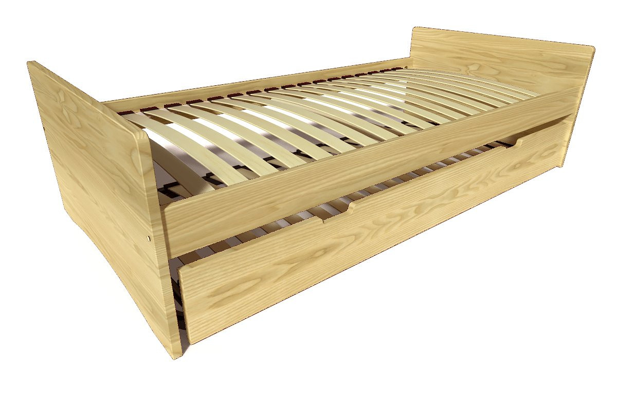 Lit gigogne 90x190 ABC pin massif - Miel