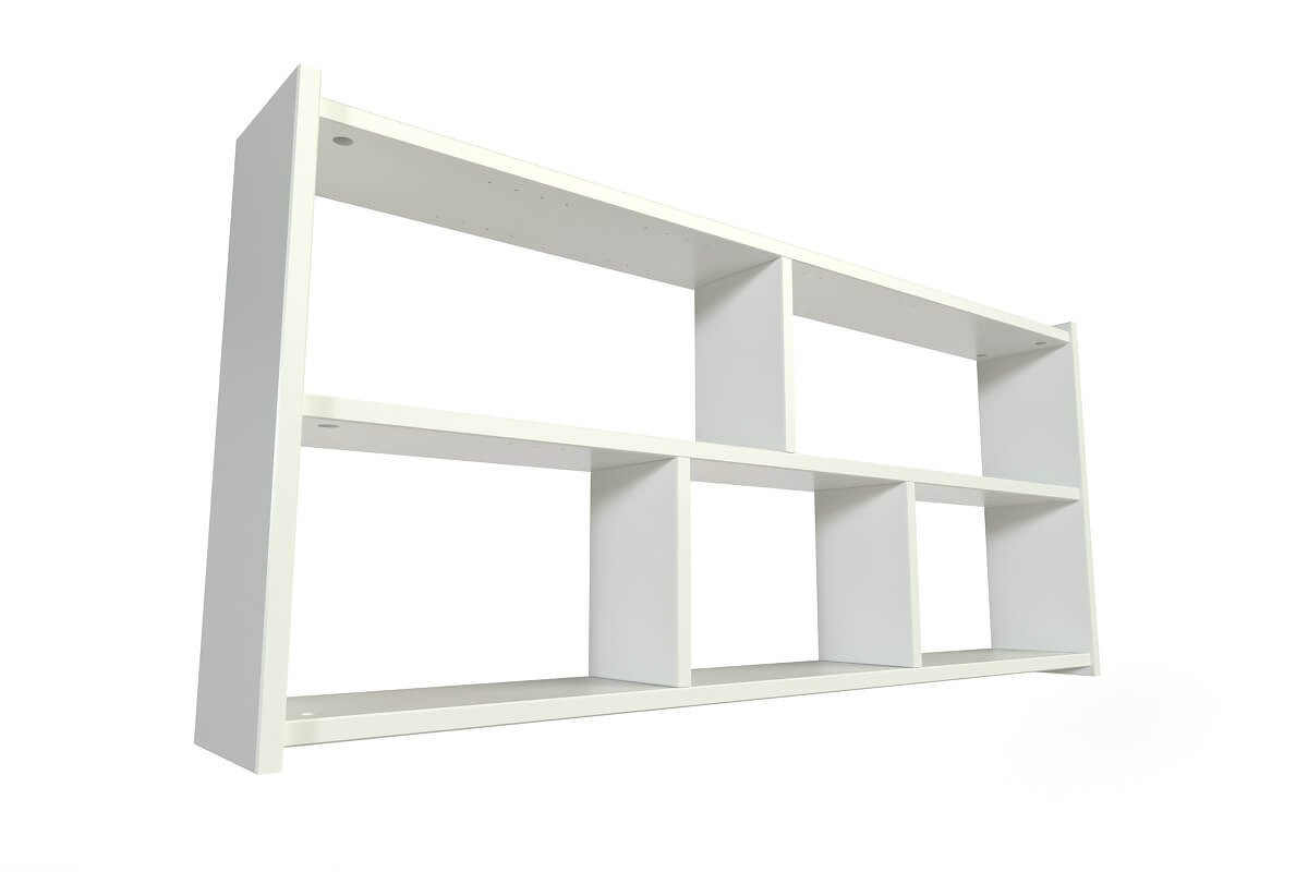 Etagère suspendue largeur 120cm en bois pour lit mezzanine - Blanc