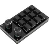 TRAHOO-12 Keys Gaming PC Keyboard Mechanical Gaming Keypad with Adjustment Knob Multi Functional One Handed Gaming Keyboard with Shortcut Keys (Black)