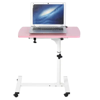 Portable Multifunctional Removable Laptop Desk 62-88cm Height Feet Frame with Wheels Design for Bed