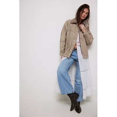 We The Free Cori Waxed Jacket at Free People in Cobblestone, Size: XS