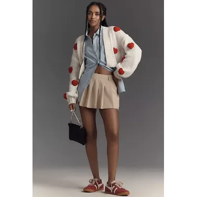 By Anthropologie 3D Heart Cropped Cardigan